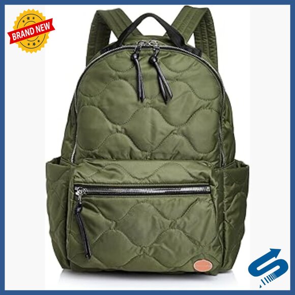 Quilted Nylon Travel Backpack with Laptop Sleeve and Trolley Pass-Through main image 4